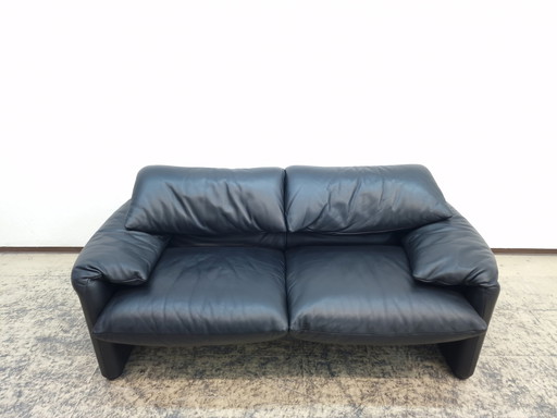 Cassina Maralunga Zweisitzer Designersofa Echtledersofa Couch Magistretti 