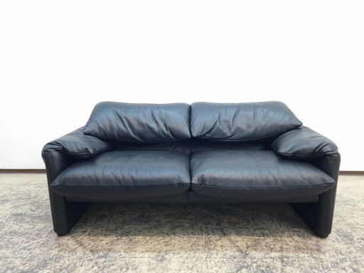 Cassina Maralunga Zweisitzer Designersofa Echtledersofa Couch Magistretti 