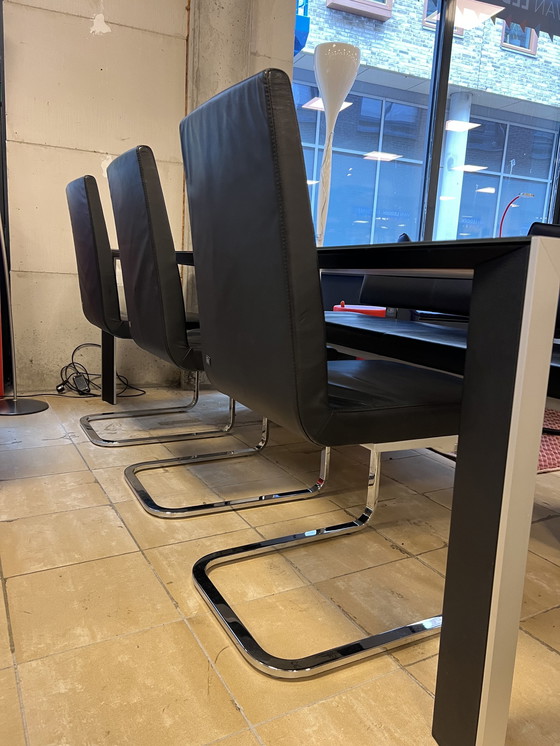 Image 1 of Rolf Benz Esszimmergarnitur Schwarz Design Tisch Stühle Sofa