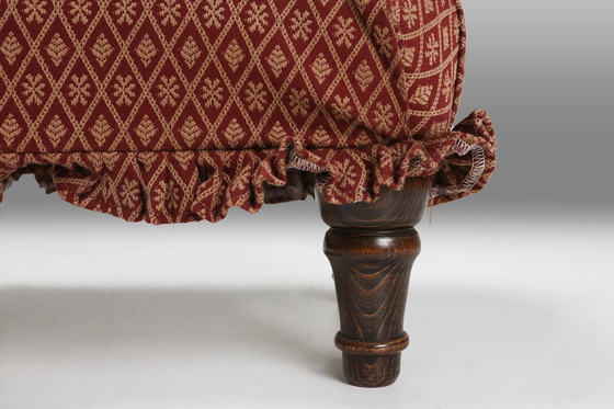 Image 1 of Kleiner Art Deco Fußhocker mit Originalpolsterung, Frankreich, 1940er Jahre