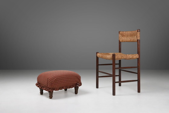 Image 1 of Kleiner Art Deco Fußhocker mit Originalpolsterung, Frankreich, 1940er Jahre