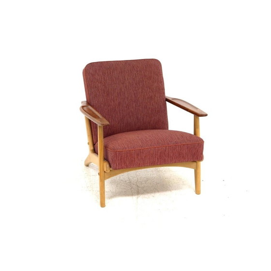 Image 1 of Skandinavischer Vintage-Sessel aus Teakholz und Stoff, Schweden 1960