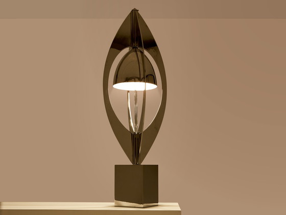 Image 1 of Jacques Charles für Maison Charles Ogive Nickel Metall Lampe 1965