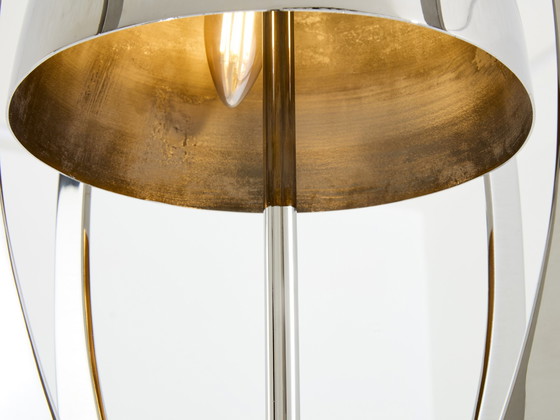 Image 1 of Jacques Charles für Maison Charles Ogive Nickel Metall Lampe 1965