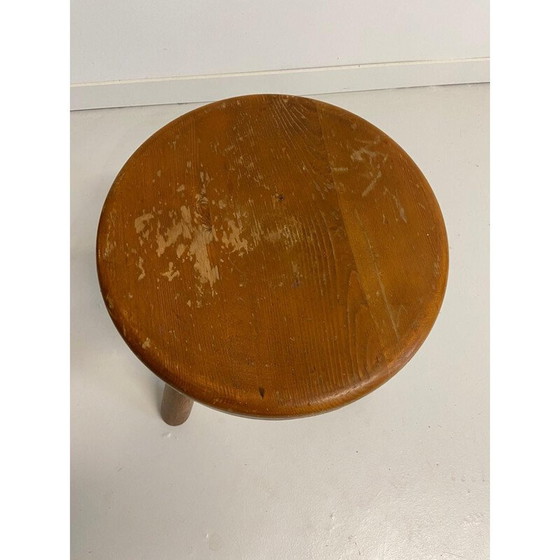 Image 1 of Vintage-Hocker aus massivem Kiefernholz
