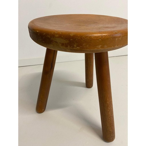 Vintage-Hocker aus massivem Kiefernholz