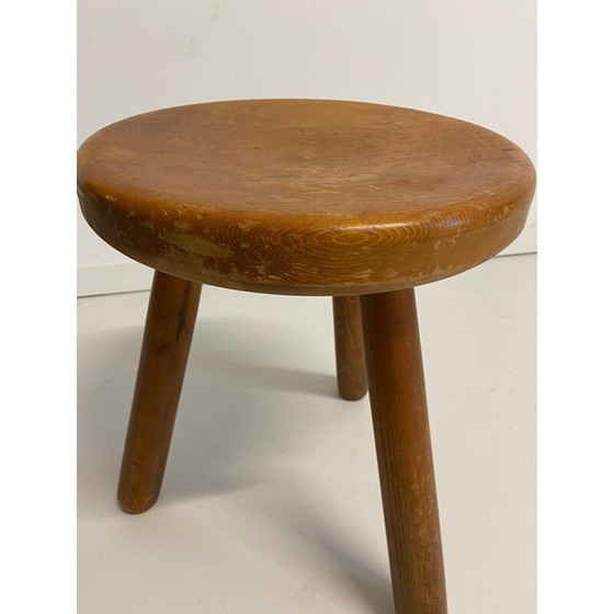 Image 1 of Vintage-Hocker aus massivem Kiefernholz