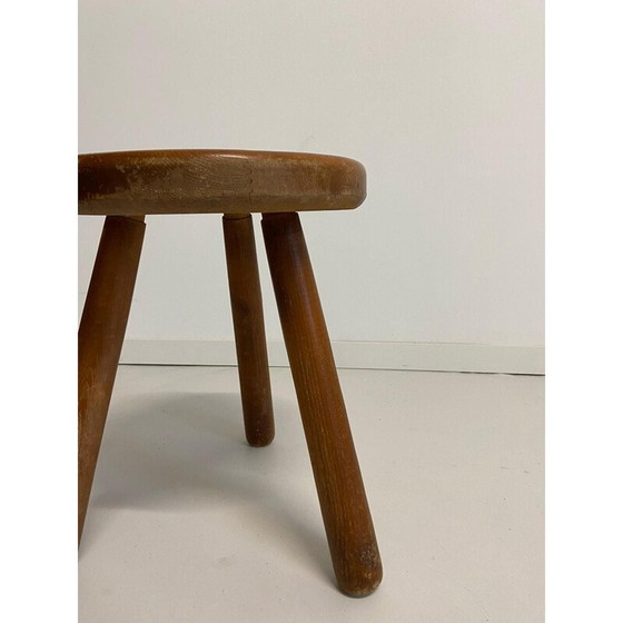 Image 1 of Vintage-Hocker aus massivem Kiefernholz