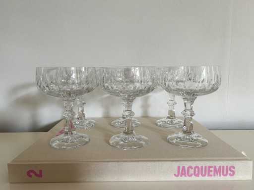 6X Vintage Kristall Champagner Coupe / Cocktailglas