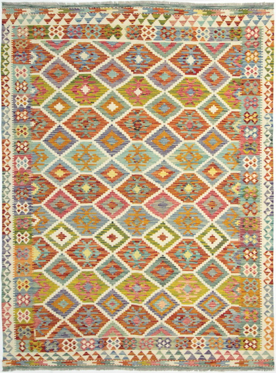 Image 1 of Original Old Style Kelim Afghan 238 X 178 Cm Top Zustand