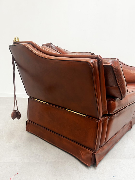 Image 1 of Cognacfarbenes Ledersofa "Castle"