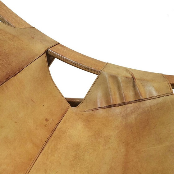 Image 1 of Sessel aus Leder und Eichenholz "Hholmenkollenjren" von Arne Tidemand Ruud für Norcraft, Norwegen