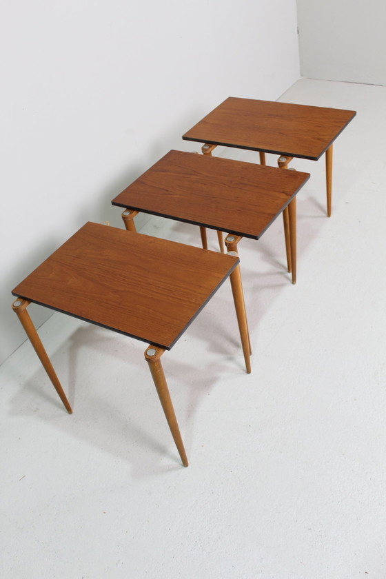 Image 1 of Vintage German Design Mimi set, Beistelltische - Opal, 1960s