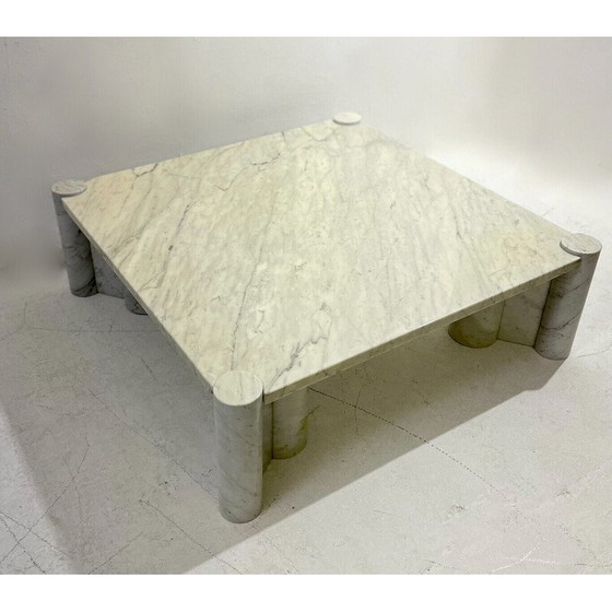 Image 1 of Jumbo Couchtisch aus weißem Carrara-Marmor von Gae Aulenti für Knoll Inc, 1960er Jahre