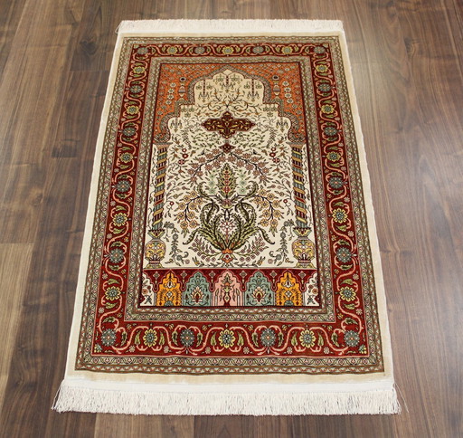 Original Echte Reine Seide Hereke 106 X 68 Cm Top Zustand