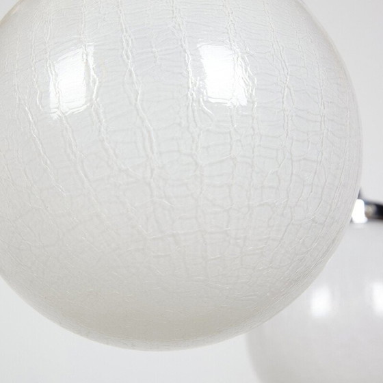 Image 1 of Vintage deco 3-Arm-Kronleuchter aus strukturiertem Glas, 1920