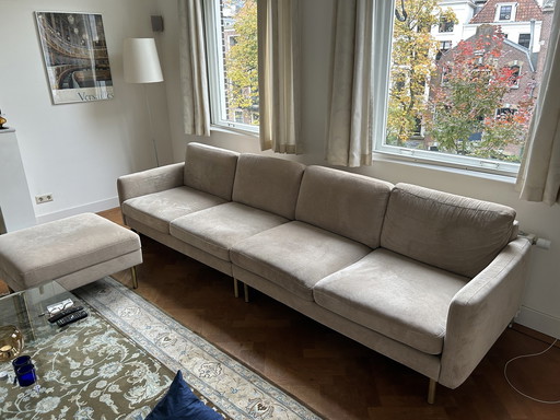 Bolia Scandinavia Remix 4-Sitzer Sofa mit Fußhocker (mit Stauraum) Beige