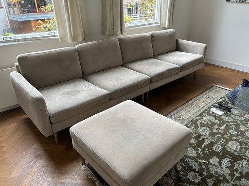 Bolia Scandinavia Remix 4-Sitzer Sofa mit Fußhocker (mit Stauraum) Beige