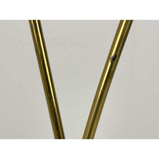 Image 1 of Mid Century Art deco Messing mit Patina und Opalglas Stehlampe, 1930er Jahre