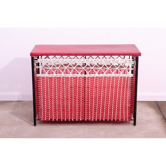 Image 1 of Wäschekorb aus Kunststoff und Kunstleder, Tschechoslowakei 1980