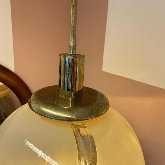 Image 1 of Italienische Muranoglas-Hängeleuchte in Wellenform