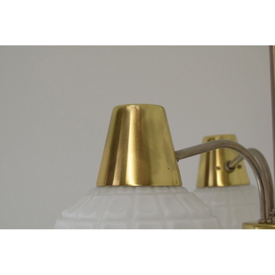 Image 1 of Vintage-Kronleuchter aus Glas und Messing von Kamenicky Senov, Tschechoslowakei 1960