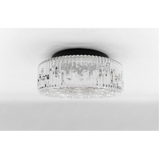 Vintage runde Deckenlampe aus transparentem Glas, Deutschland 1960