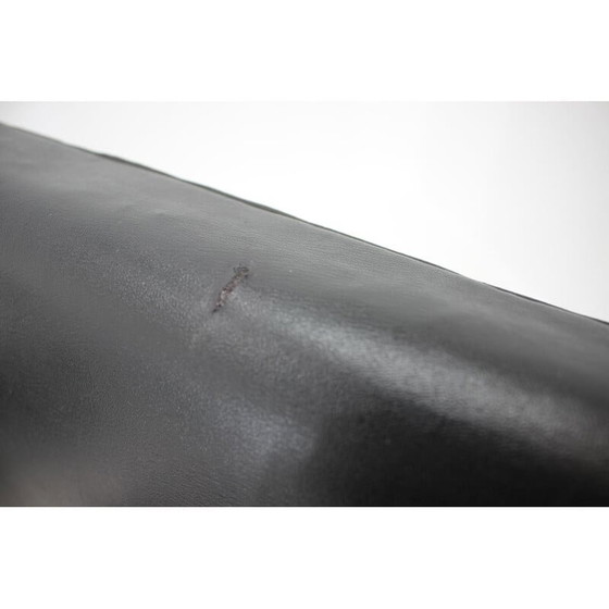 Image 1 of Vintage Drehsessel in schwarzem Kunstleder, Tschechoslowakei 1970er Jahre