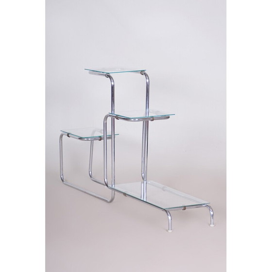 Image 1 of Blumenständer aus Chrom und Glas, Tschechische Republik 1930er Jahre