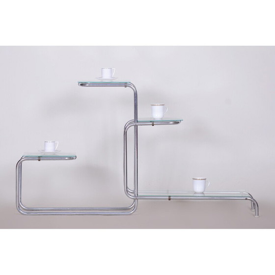 Image 1 of Blumenständer aus Chrom und Glas, Tschechische Republik 1930er Jahre