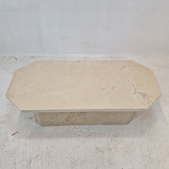 Image 1 of Italienischer Vintage-Couchtisch aus Travertin, 1980er Jahre