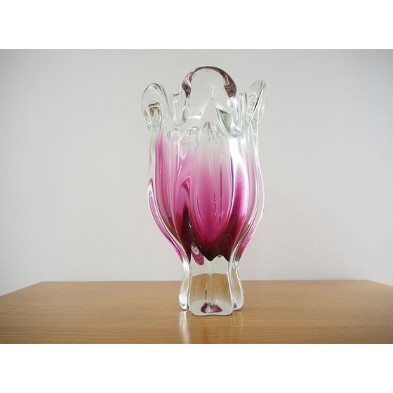 Image 1 of Vintage-Vase aus Kunstglas von Josef Hospodka für Chribska Glassworks, 1960er Jahre