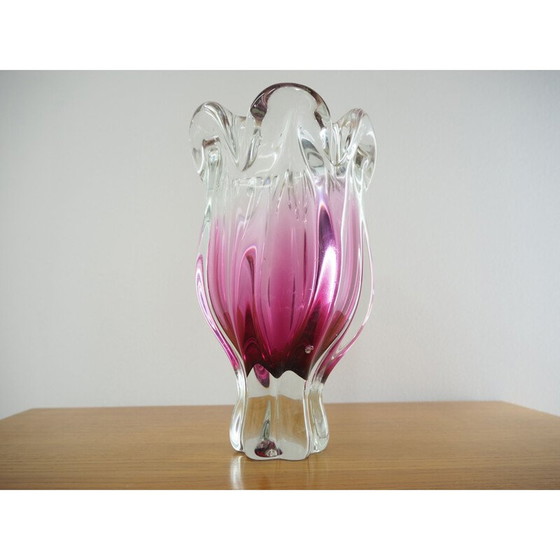 Image 1 of Vintage-Vase aus Kunstglas von Josef Hospodka für Chribska Glassworks, 1960er Jahre