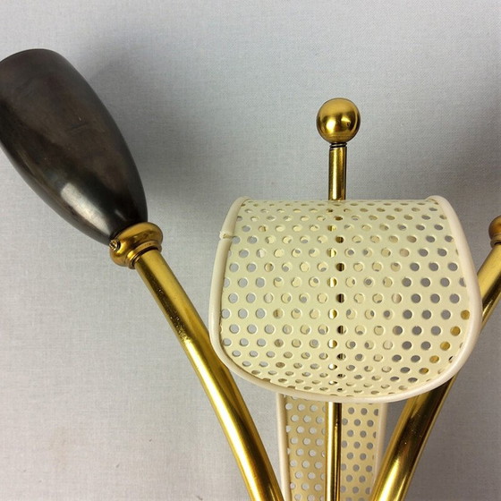 Image 1 of Paar durchbrochene Metallleuchten in weißem Lack von Kobis und Lorence, 1950