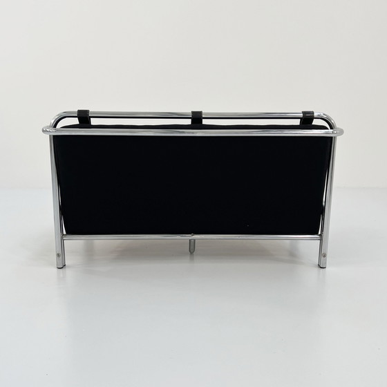 Image 1 of Leder Stringa 2-Sitzer Sofa von Gae Aulenti für Poltronova, 1960er Jahre