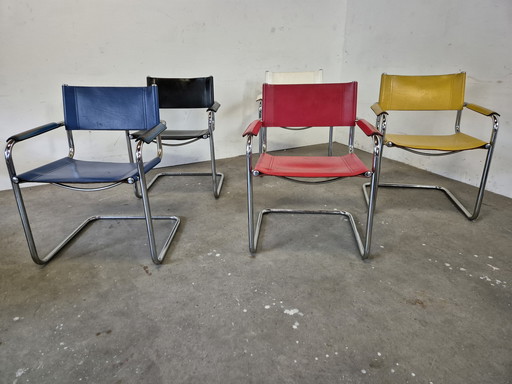 5X Bauhaus Leder Stühle