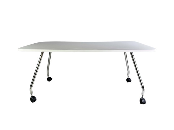 Image 1 of 8X Vitra Schreibtisch Ad Hoc Antonio Citterio Auf Rollen Soft Light