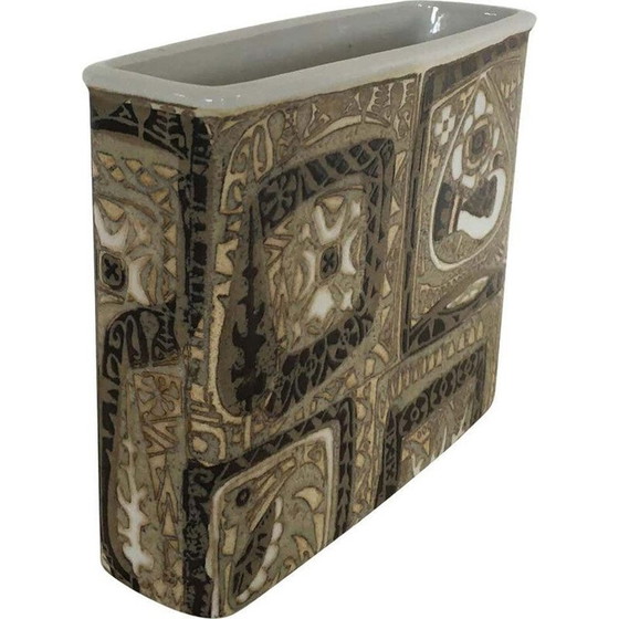 Image 1 of Vintage Baca Steingutvase von Nils Thorsson für Royal Copenhagen, Dänemark 1960