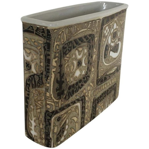 Vintage Baca Steingutvase von Nils Thorsson für Royal Copenhagen, Dänemark 1960