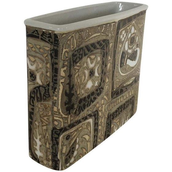 Image 1 of Vintage Baca Steingutvase von Nils Thorsson für Royal Copenhagen, Dänemark 1960