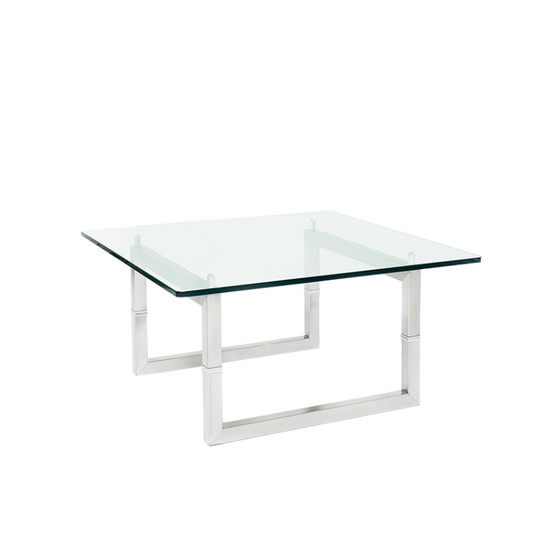 Image 1 of as new, Peter Ghyczy T29 „Biri“ Coffee Table / Couchtisch, new glas plate, stainless steel frame