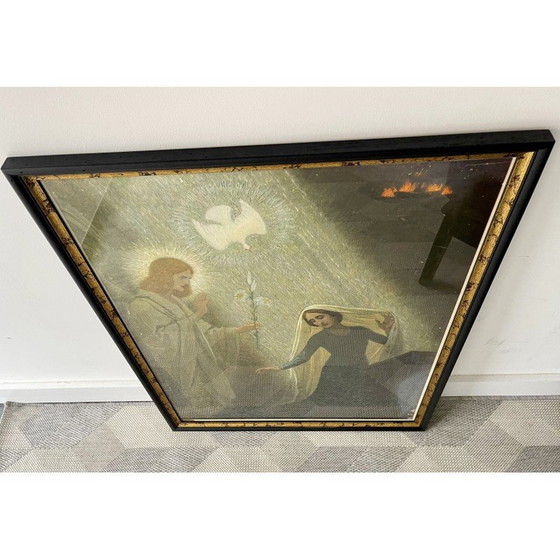 Image 1 of Gerahmter Vintage-Druck der Verkündigung aus den 1930er Jahren