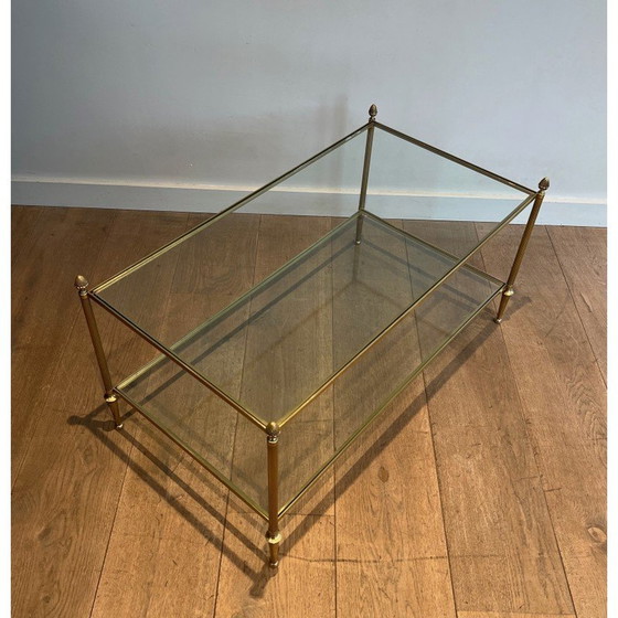 Image 1 of Vintage Couchtisch aus Bronze und Messing für La Maison Baguès, Frankreich 1940