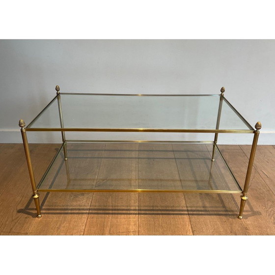 Image 1 of Vintage Couchtisch aus Bronze und Messing für La Maison Baguès, Frankreich 1940