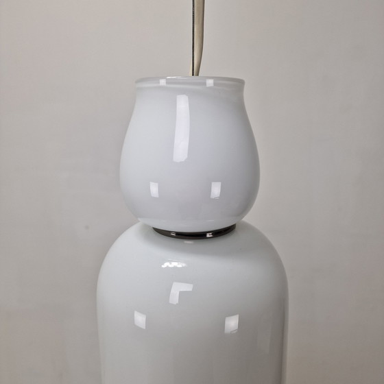Image 1 of Anni Trenta Luce Kronleuchter von Venini in weißem Muranoglas