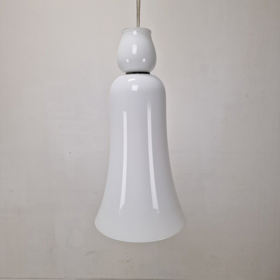 Image 1 of Anni Trenta Luce Kronleuchter von Venini in weißem Muranoglas