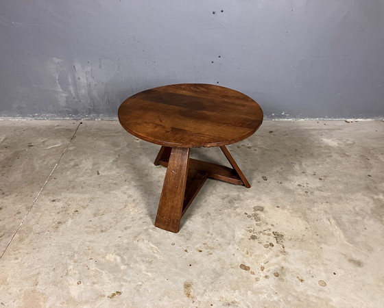 Image 1 of Brutalistischer Wabi Sabi Couchtisch Eiche Rustikal