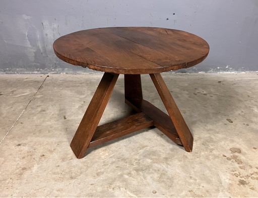 Brutalistischer Wabi Sabi Couchtisch Eiche Rustikal