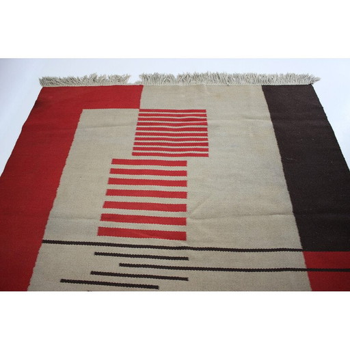 Geometrischer Wollteppich, Tschechoslowakei 1940
