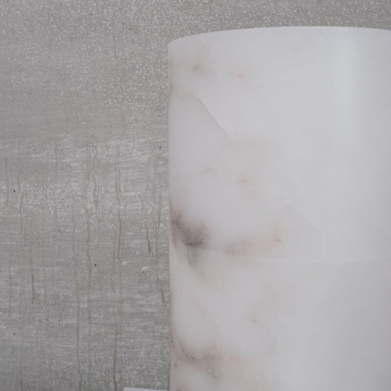 Image 1 of Paar alte Tischlampen aus Messing und Alabaster, Frankreich 1980